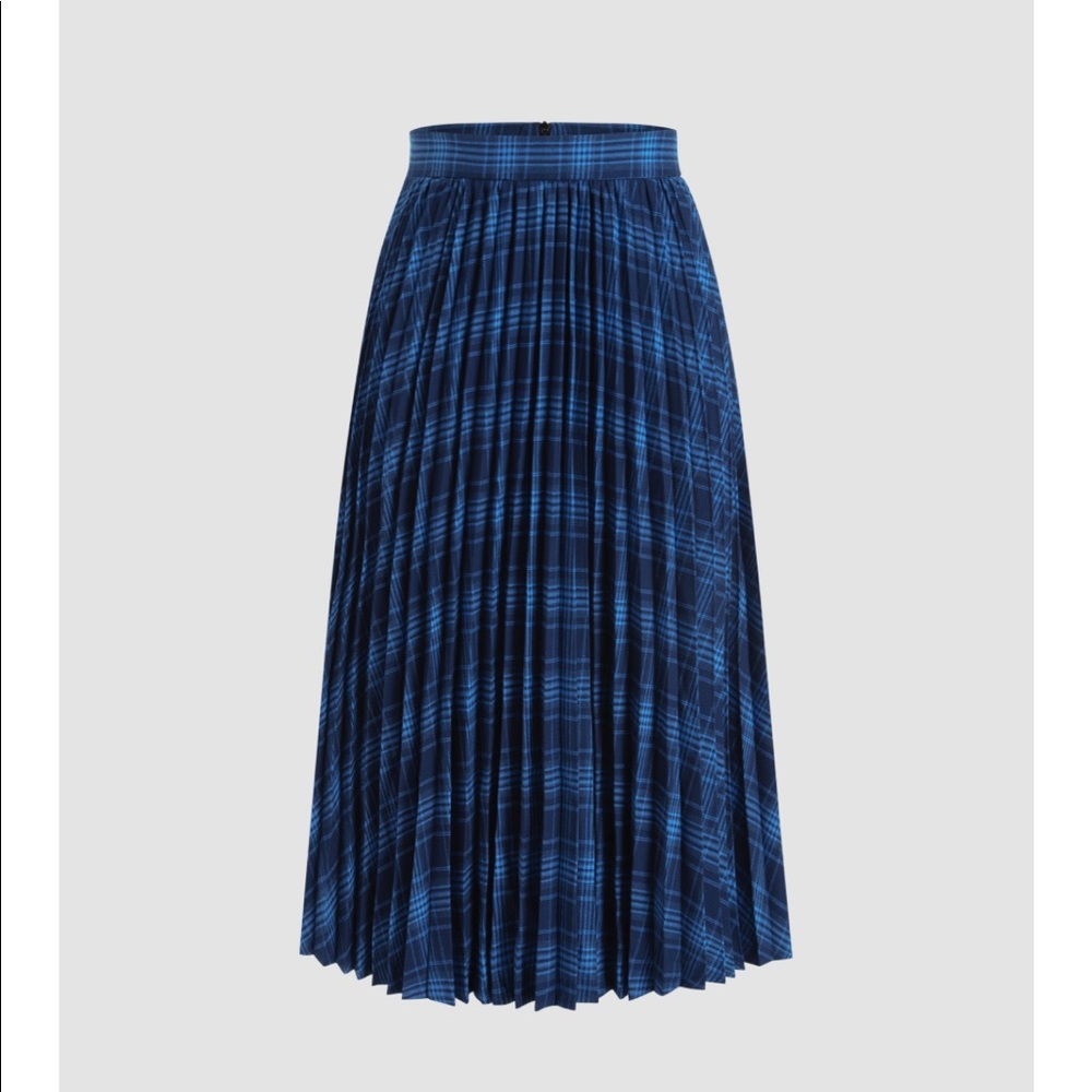 Blue plaid Cider midi skirt